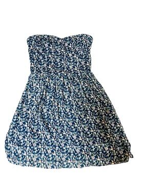 Abercrombie & Fitch Navy Floral Strapless Dress